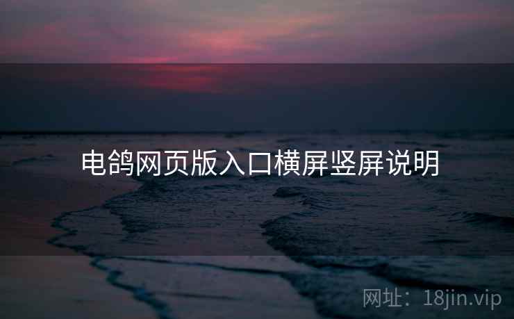 电鸽网页版入口横屏竖屏说明