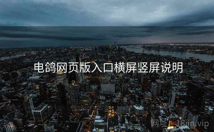 电鸽网页版入口横屏竖屏说明